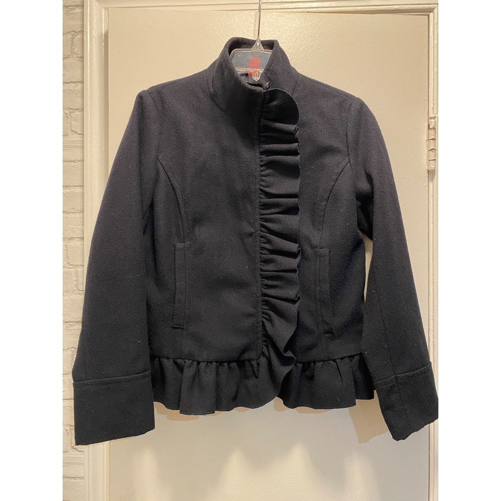 B Collection Ruffle Black Jacket Women's Size 14-16